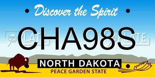 CHA98S North Dakota License Plate