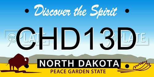 CHD13D North Dakota License Plate