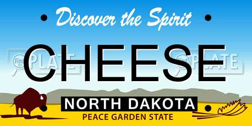 CHEESE North Dakota License Plate