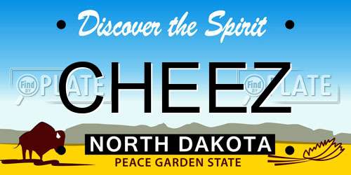 CHEEZ North Dakota License Plate