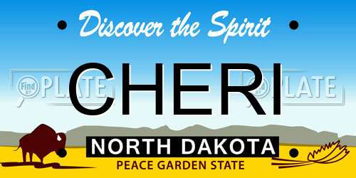 CHERI North Dakota License Plate