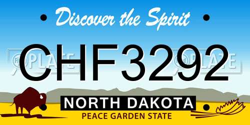CHF3292 North Dakota License Plate