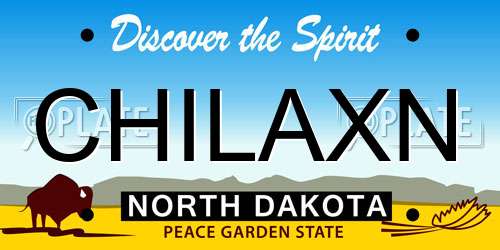 CHILAXN North Dakota License Plate