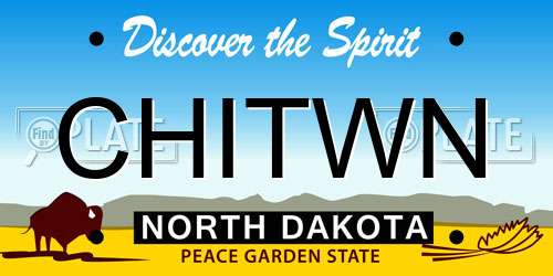CHITWN North Dakota License Plate