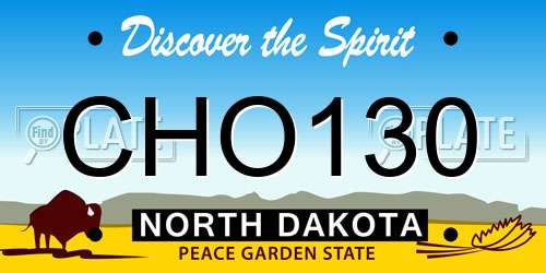 CHO130 North Dakota License Plate