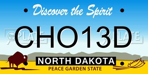 CHO13D North Dakota License Plate