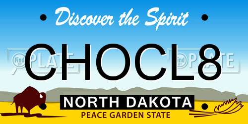 CHOCL8 North Dakota License Plate