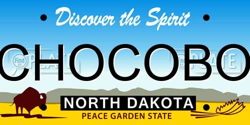CHOCOBO North Dakota License Plate