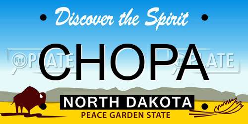 CHOPA North Dakota License Plate
