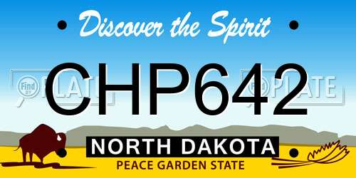 CHP642 North Dakota License Plate