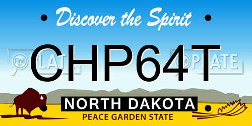 CHP64T North Dakota License Plate
