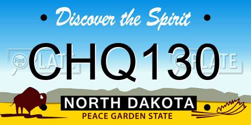 CHQ130 North Dakota License Plate