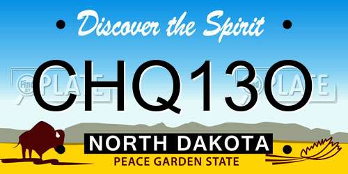 CHQ13O North Dakota License Plate