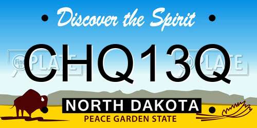 CHQ13Q North Dakota License Plate
