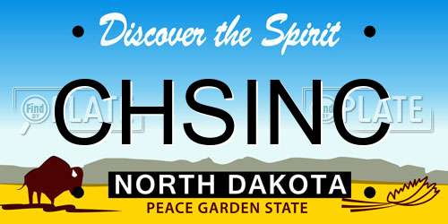 CHSINC North Dakota License Plate