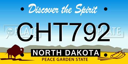 CHT792 North Dakota License Plate