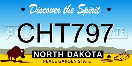 CHT797 North Dakota License Plate