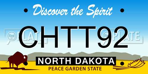 CHTT92 North Dakota License Plate