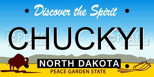 CHUCKYI North Dakota License Plate