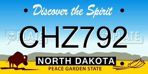 CHZ792 North Dakota License Plate