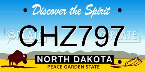 CHZ797 North Dakota License Plate