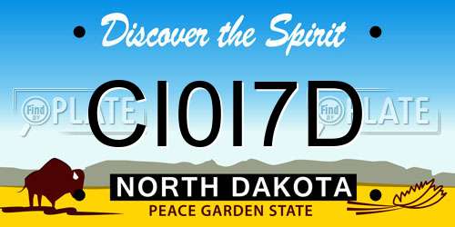 CI0I7D North Dakota License Plate