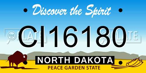 CI16180 North Dakota License Plate
