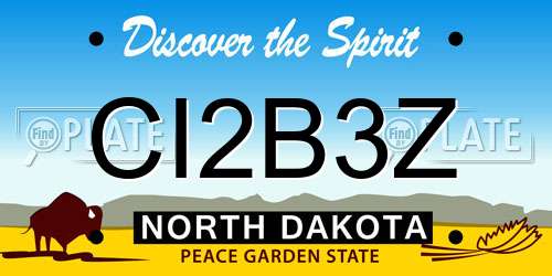 CI2B3Z North Dakota License Plate