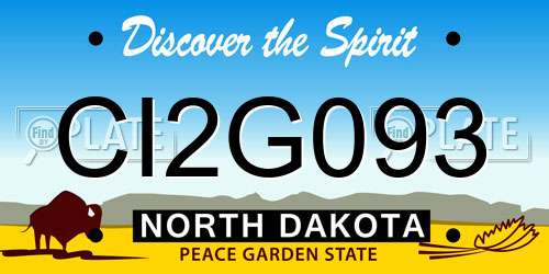 CI2G093 North Dakota License Plate