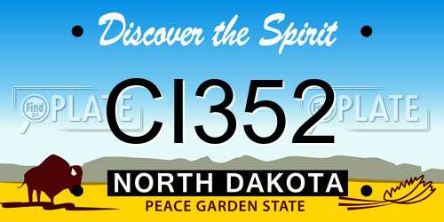CI352 North Dakota License Plate