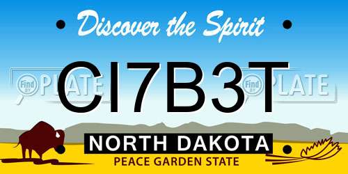 CI7B3T North Dakota License Plate