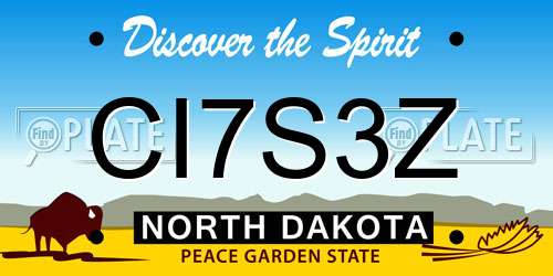 CI7S3Z North Dakota License Plate