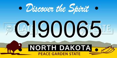 CI90065 North Dakota License Plate