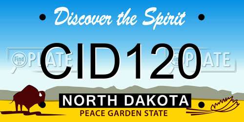 CID120 North Dakota License Plate