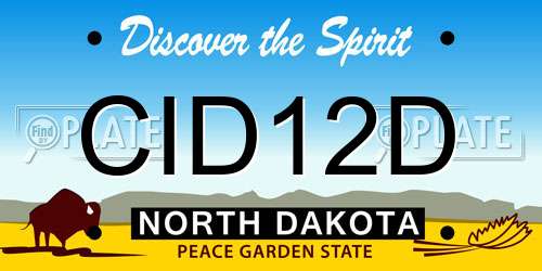 CID12D North Dakota License Plate