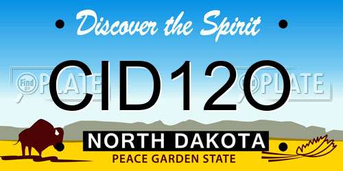 CID12O North Dakota License Plate