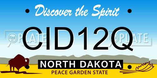 CID12Q North Dakota License Plate