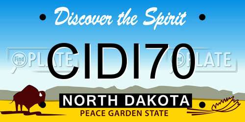 CIDI70 North Dakota License Plate