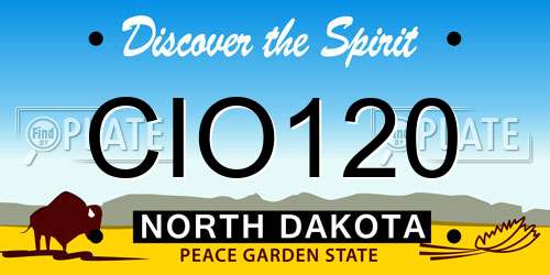 CIO120 North Dakota License Plate