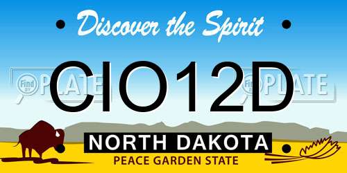 CIO12D North Dakota License Plate
