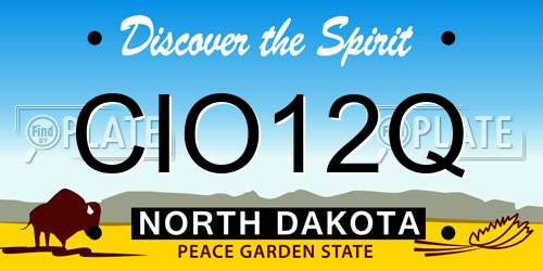 CIO12Q North Dakota License Plate