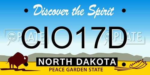CIO17D North Dakota License Plate