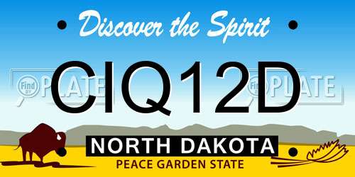 CIQ12D North Dakota License Plate