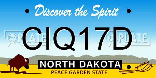 CIQ17D North Dakota License Plate