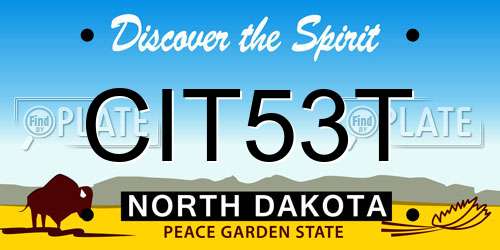 CIT53T North Dakota License Plate