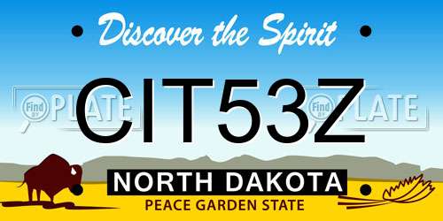 CIT53Z North Dakota License Plate