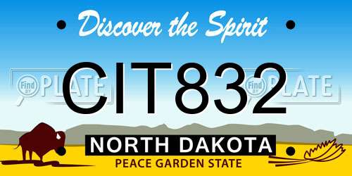 CIT832 North Dakota License Plate