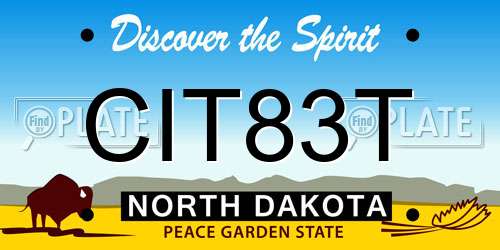 CIT83T North Dakota License Plate