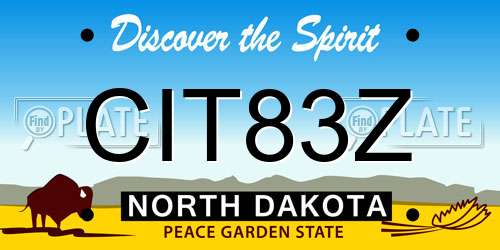 CIT83Z North Dakota License Plate