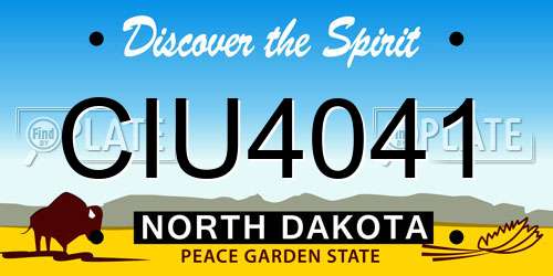 CIU4041 North Dakota License Plate
